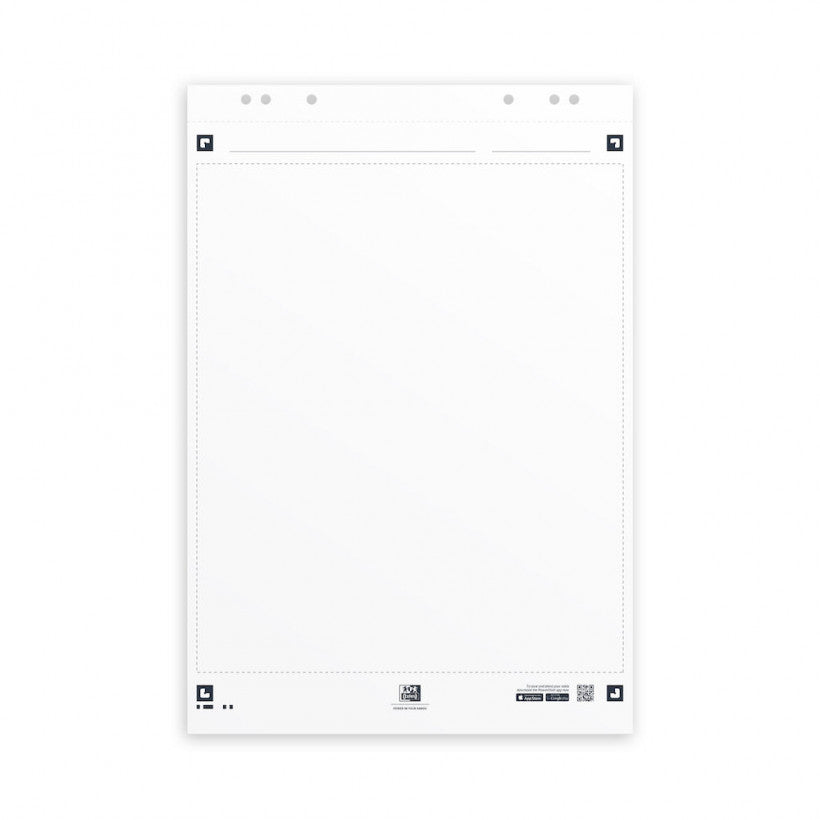Oxford Smart Chart Meeting Chart selbstklebend – 60 × 80 cm, 20 Blatt, 3er Pack, 90 g/m², 6-fach Lochung
