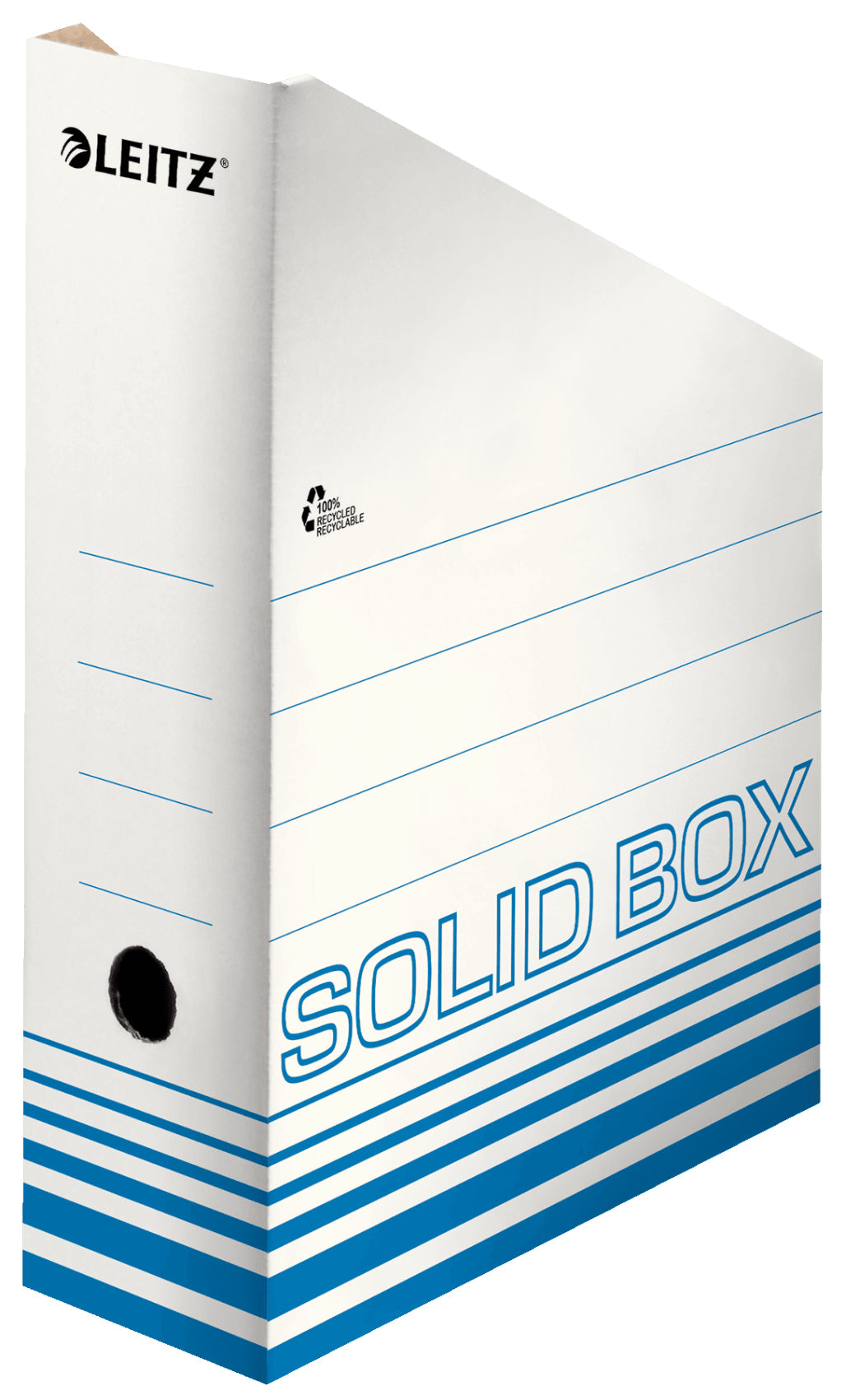 Leitz Solid Archivschachtel – B 100 × H 260 × T 260 mm, blau/weiss, Karton, 10 Stück