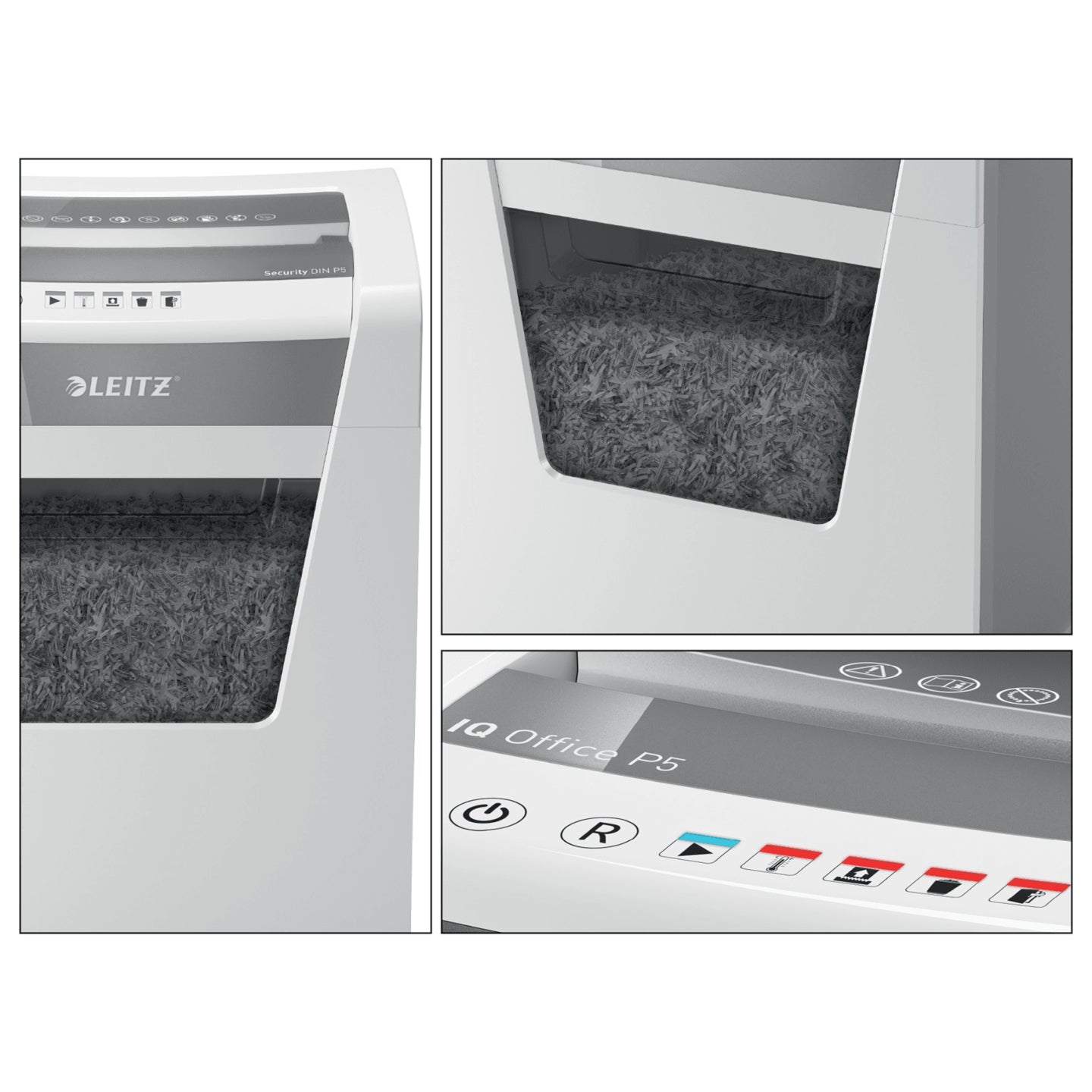 Leitz IQ Office – Aktenvernichter, DIN P-5, Partikelschnitt 2 × 15 mm, 10 Blatt, 23 l