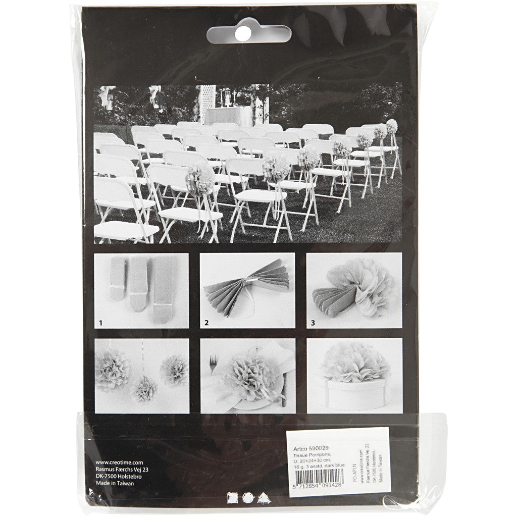Creativ Company Dekorativer Pom-Pom – Gold – Ø 30 cm – Papier – 3 Stk
