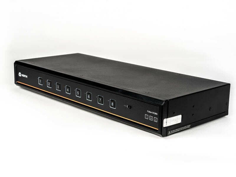 Vertiv SC985DPH-400 – 8-Port DP/HDMI KVM-Switch, Dual-View – 4K/60 Hz, USB 2.0-Hub, Audio