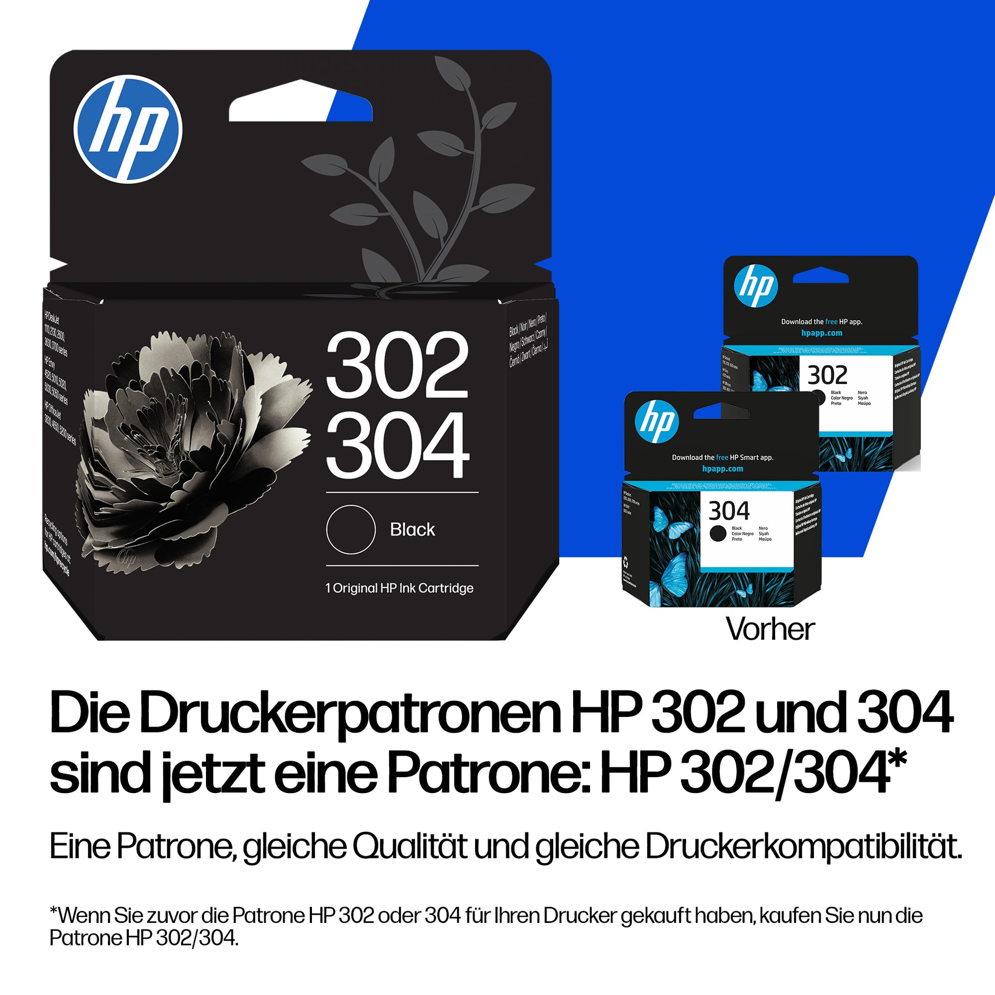 HP 302/304 Schwarz Tintenpatrone (Original) – 120 Seiten – für DeskJet 2620, Envy 4520, OfficeJet 3831