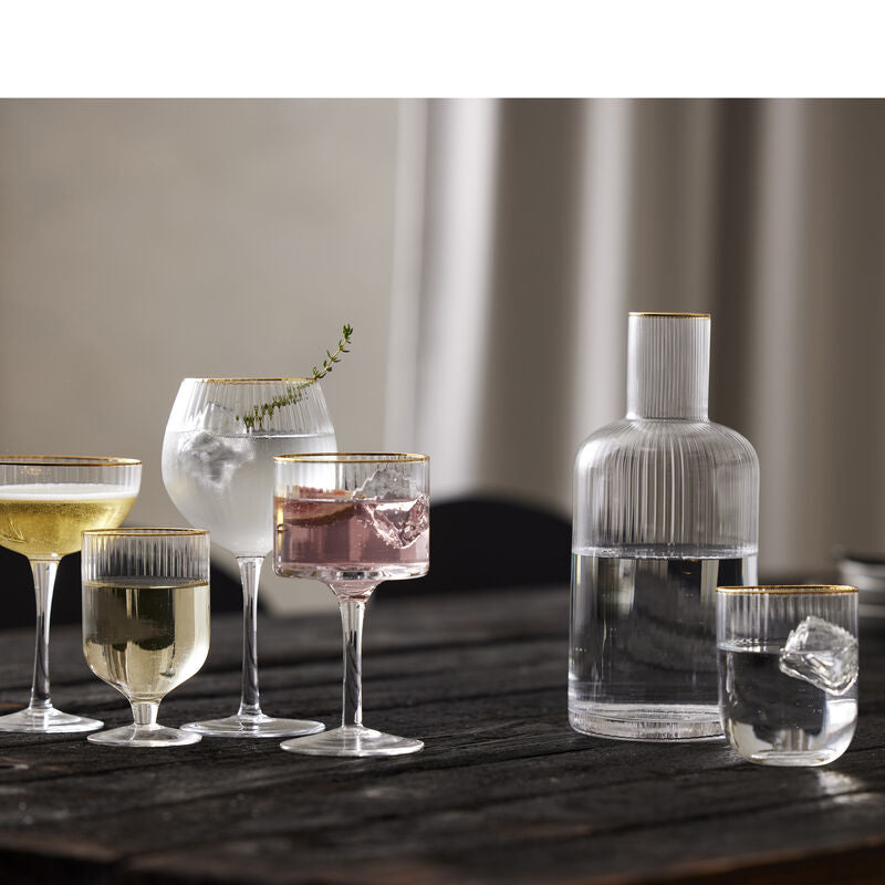 Lyngby Glas Karaffe Palermo Gold – 1,5 l, Ø 11,0 cm, H 25,5 cm, Glas, Transparent, spülmaschinenfest