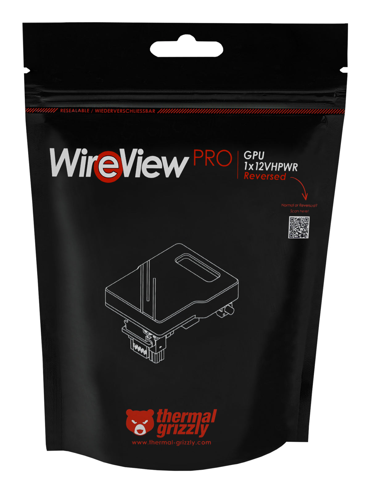 Thermal Grizzly WireView Pro GPU – Montagehalterung – für Universal-Gehäuse, 43×33×52 mm