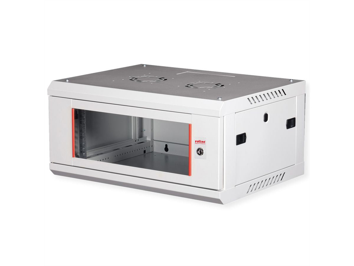 ROLINE Basic Plus – 19" Wandverteiler 4U, IP20, abschliessbar, 600 × 450 × 290 mm, lichtgrau, Stahl