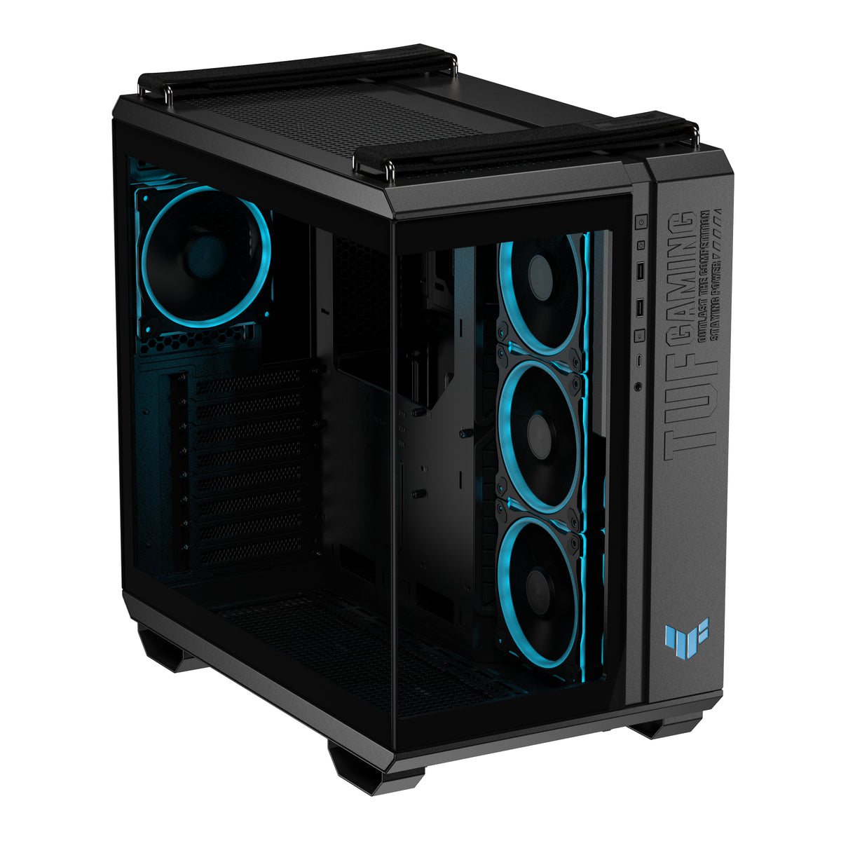 ASUS TUF Gaming GT502 Horizon TG – PC-Gehäuse – ATX/mATX/Mini-ITX, 4×3,5", 4×2,5", Seitenfenster, Schwarz