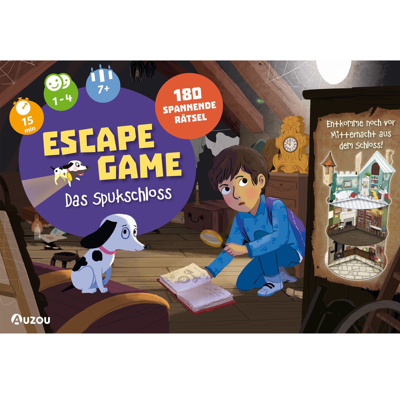 HUCH! HUCH Escape Game – Das Spukschloss – Lernspiel, 1–4 Spieler, ab 7 Jahren, 15 Min., DE