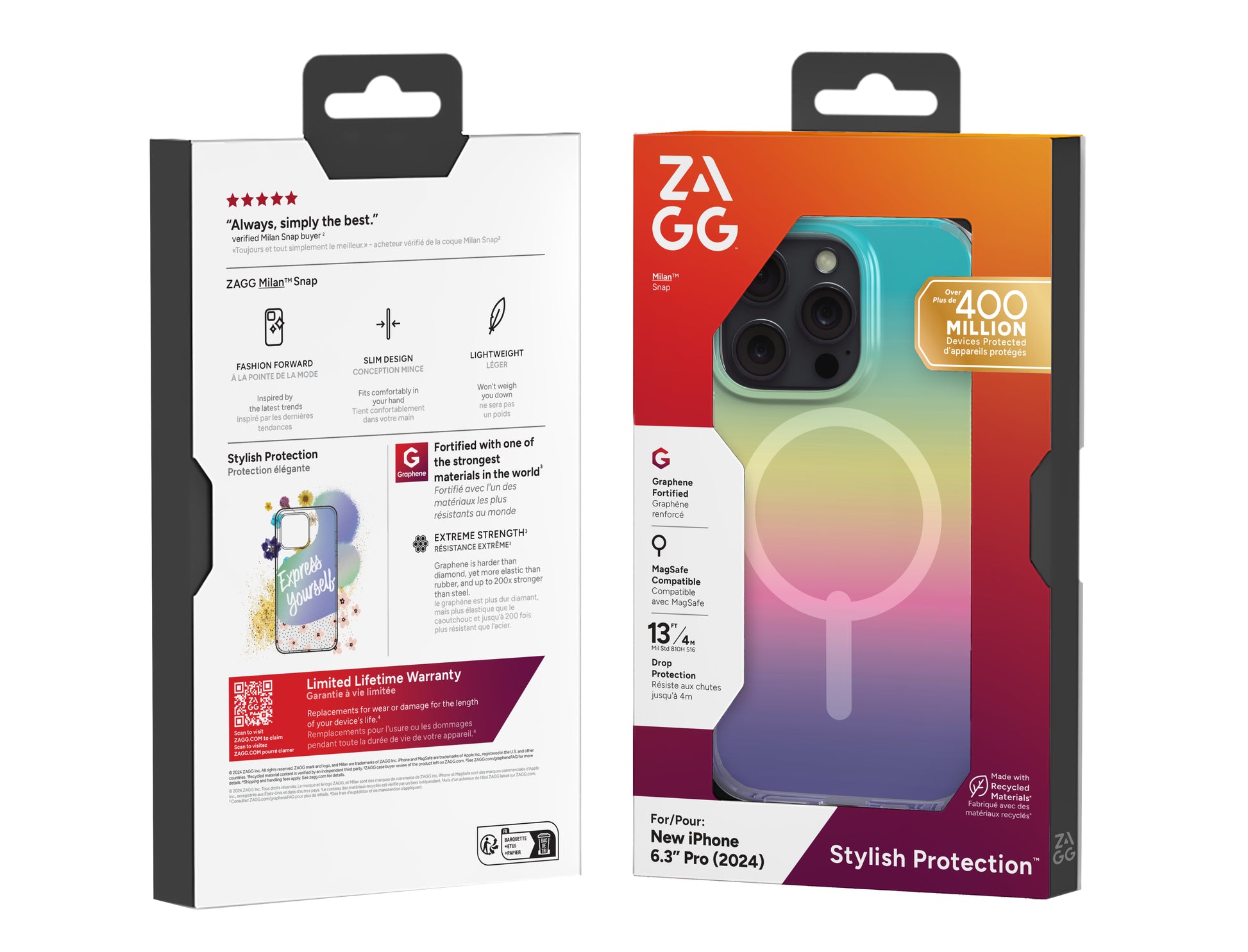 ZAGG Backcover – für Apple iPhone 16 Pro – Iridescent Milan