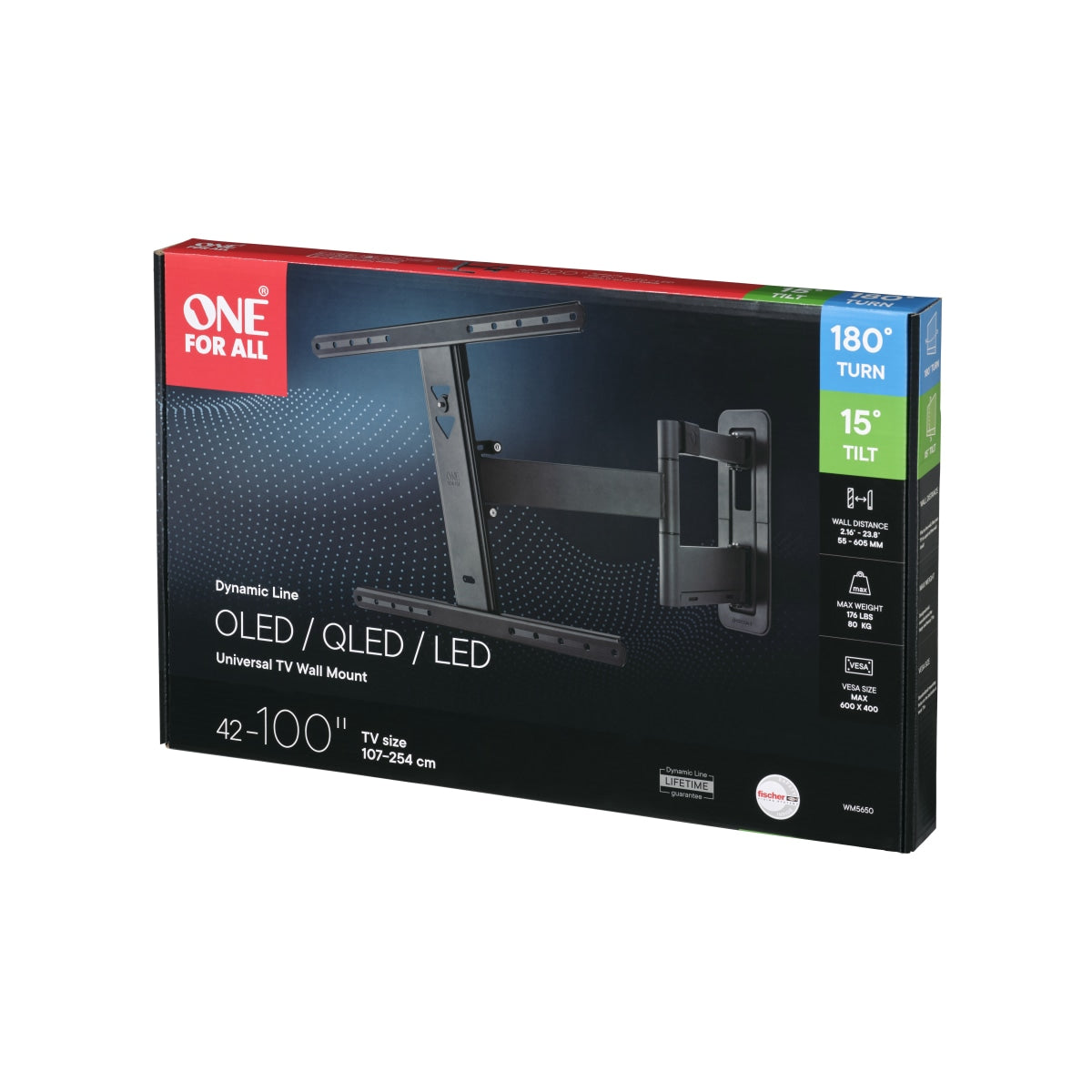 One For All Wandhalterung – Vollbeweglich – 42–100" – VESA 200×200–600×600 – bis 60 kg – WM5650