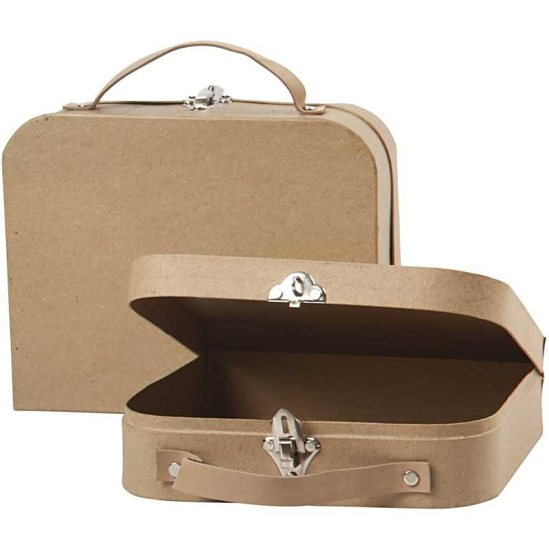 Creativ Company Aufbewahrungstruhe, Papp-Schachtel, Natur, 5,5 × 20 × 8 cm, 22,5 × 18 × 6,5 cm, Set à 2