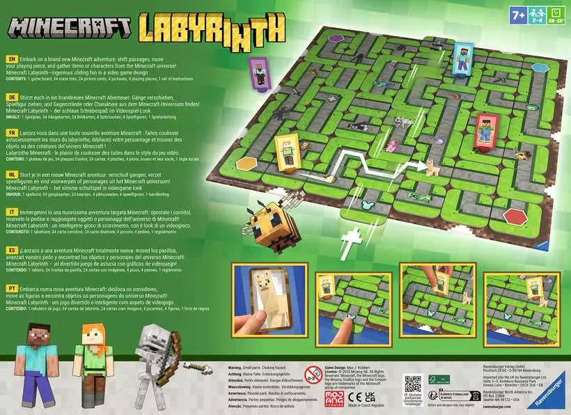 Ravensburger Minecraft Labyrinth – Logikspiel, 2–4 Spieler, ab 7 Jahren, 20 Min., mehrsprachig