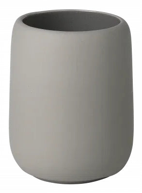 Blomus Zahnbürstenhalter Sono – 8,6×8,6×10,7 cm, Keramik, Grau