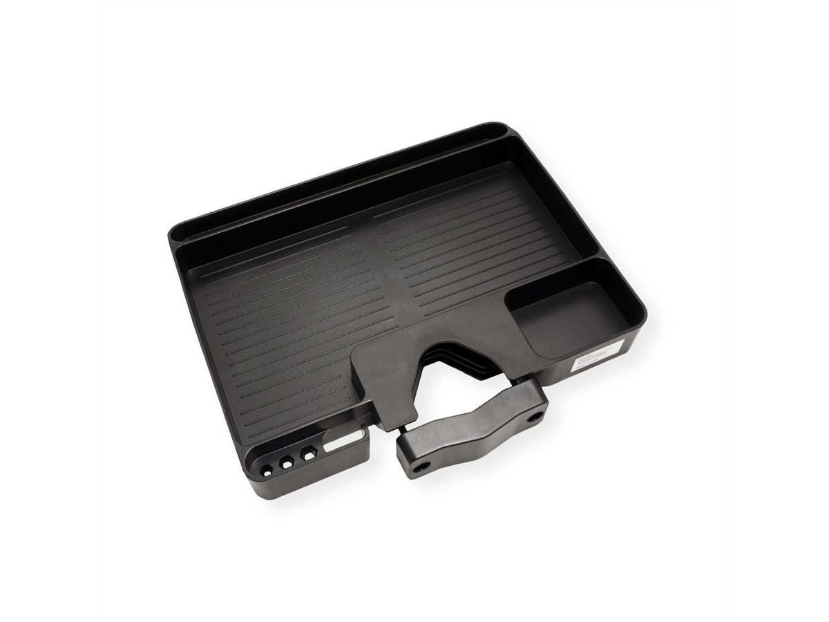 VALUE AV-Wandregal (Stangenmontage) – 1 Regal, bis 3 kg, Kabelmanagement – für Stangen 30–48 mm – Schwarz