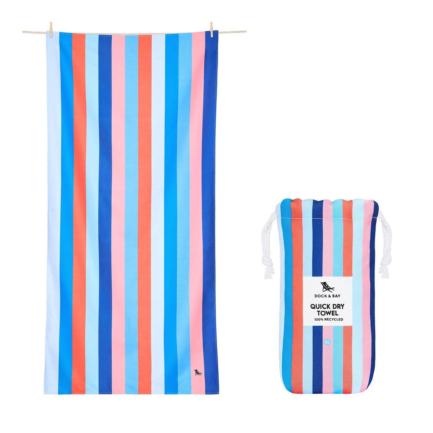 Dock & Bay Strandtuch SUMMER XL Ocean Pav. – 90 × 200 cm, Mehrfarbig, Polyamid/Polyester