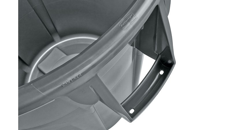 Rubbermaid BRUTE Müllcontainer – Kunststoff (PP), rund – grau – Anti-Fingerprint, Anti-Rutsch – Ø 39,7 × H 44