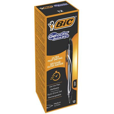 BIC Gel-ocity Quick Dry Gelschreiber – schwarz, 0,7 mm, schnelltrocknend, Druck, nachfüllbar