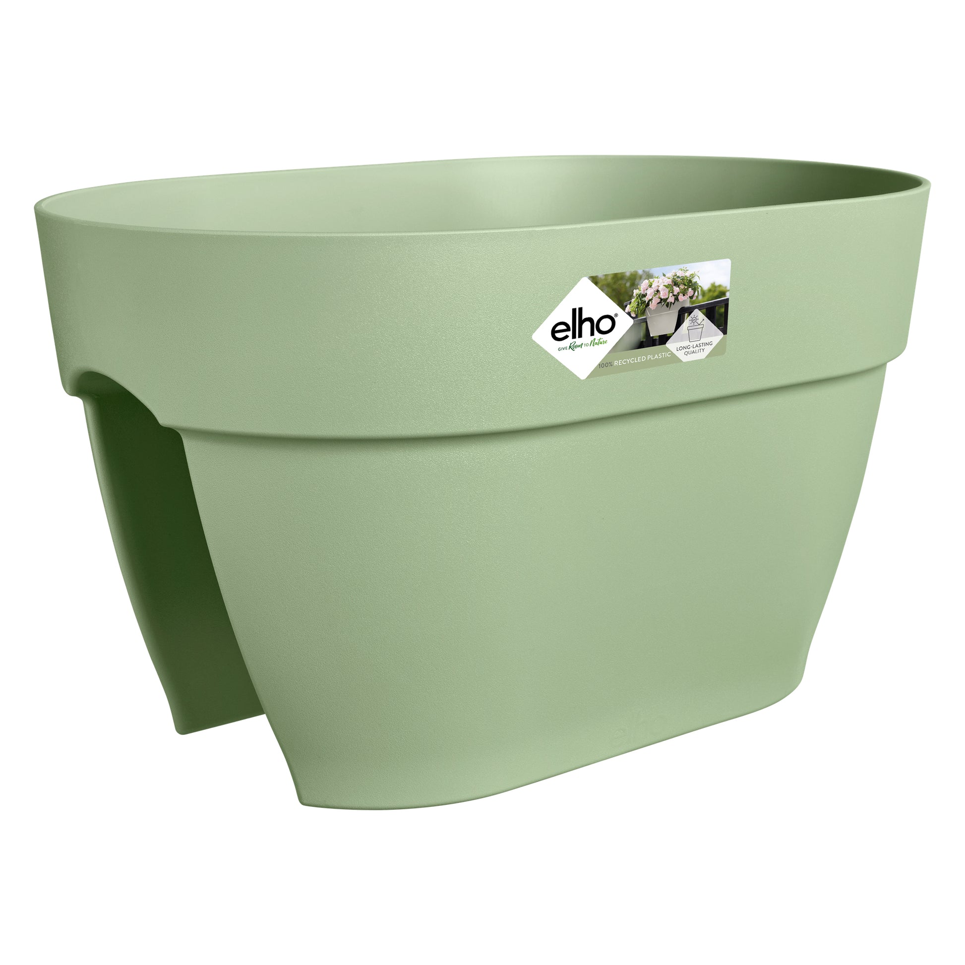elho Blumenkasten – 10000 ml, 40 × 22 cm – Recycling-Kunststoff, Grün