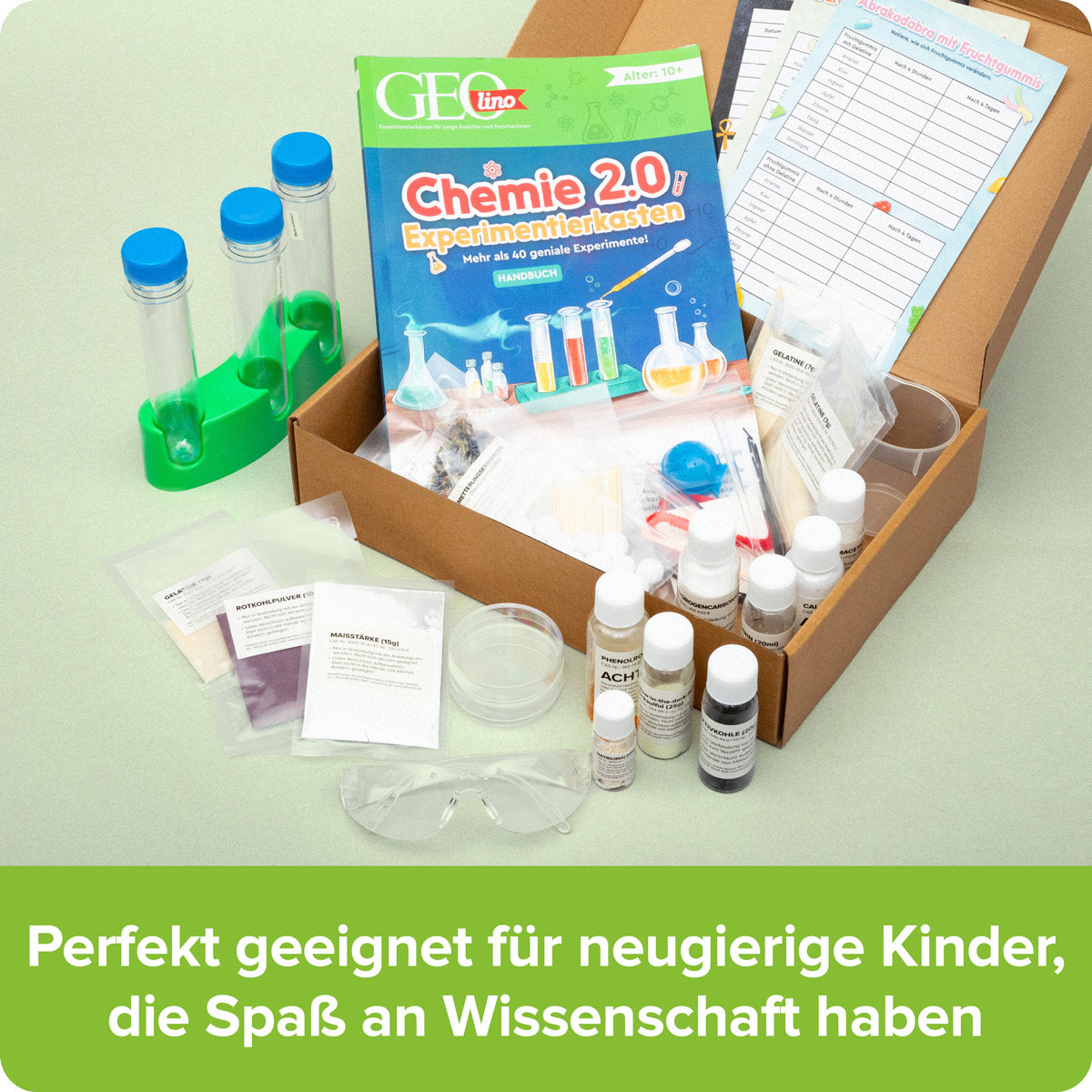 Franzis Verlag Experimentier-Set – GEOlino: Das grosse Chemieset, Chemie, ab 10 Jahren