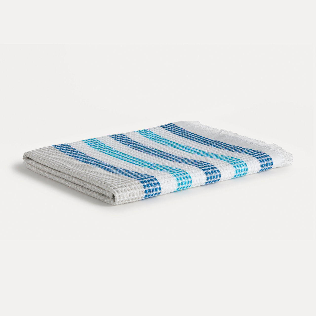 MÖVE Strandtuch Summer Daylight – 90 × 180 cm, Blau, Hellblau, Weiss, Baumwolle, 270 g/m²