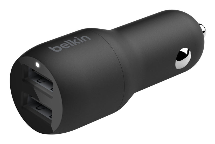 Belkin Dual USB-A Autoladegerät – 24 W, 2× USB-A, mit 1 m Lightning-Kabel