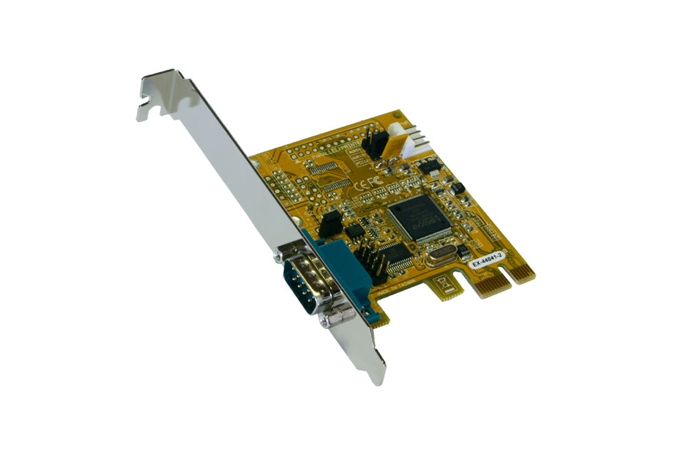 EXSYS EX-44041-2 PCIe-Seriellkarte – 1× RS-232 (9-pol. D-SUB), PCIe x1, 50–115,2 KBaud, für PC/Windows/Linux