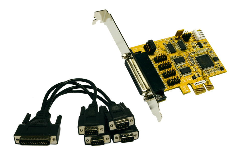 EXSYS EX-44044-2 PCIe RS-232-Karte – 4× RS-232 (9-Pin D-SUB), 50–115.2 KBaud, für Windows (Treiber)