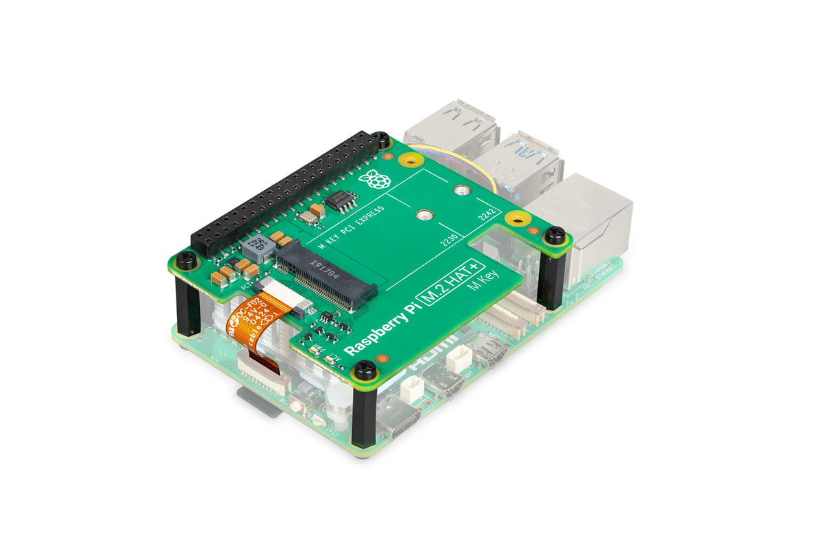 Raspberry Pi M.2 HAT+ Erweiterungsplatine – PCI-Express – für Raspberry Pi 5, Grün