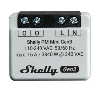 Shelly PM Mini Gen3 – Smart-Steckdose – 8 A, Verbrauchsmessung – für Amazon Alexa, Google Assistant