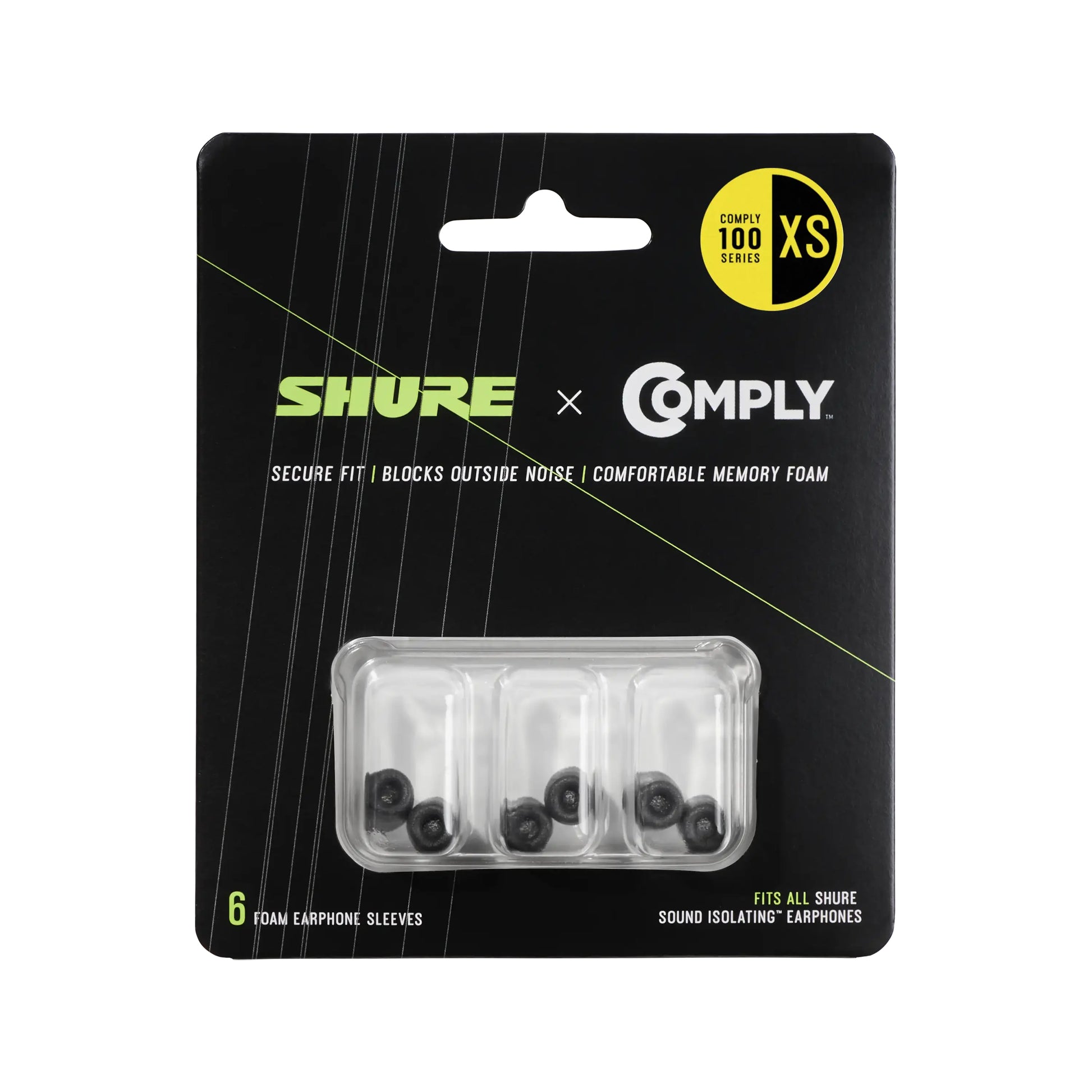 Shure EACYF1-6XS – Ersatz-Ohrpolster/Refresh-Kit – für Shure SE-Series – Schwarz – 6er-Set