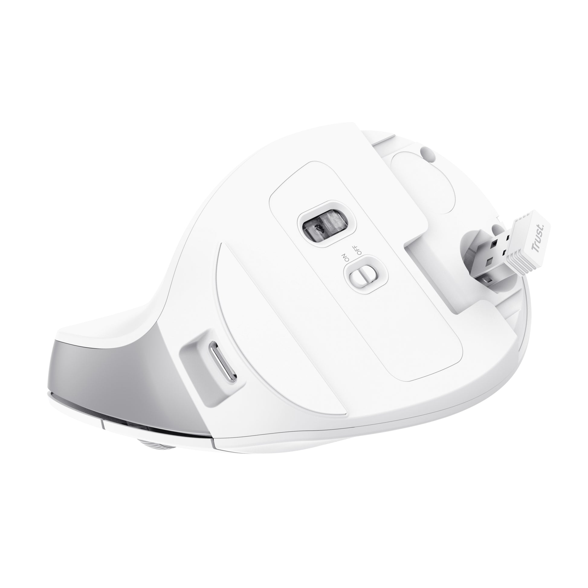 Trust Bayo II – ergonomische kabellose Maus, USB-C, Weiss