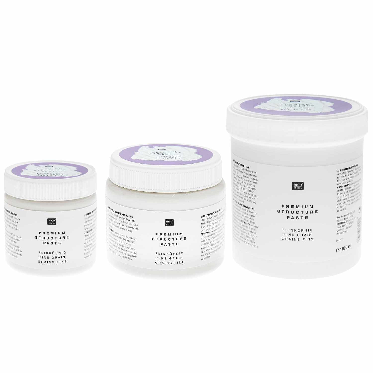 Rico Design Rico ART Premium Strukturpaste – Weiss, 3D-Effekt – 1 l