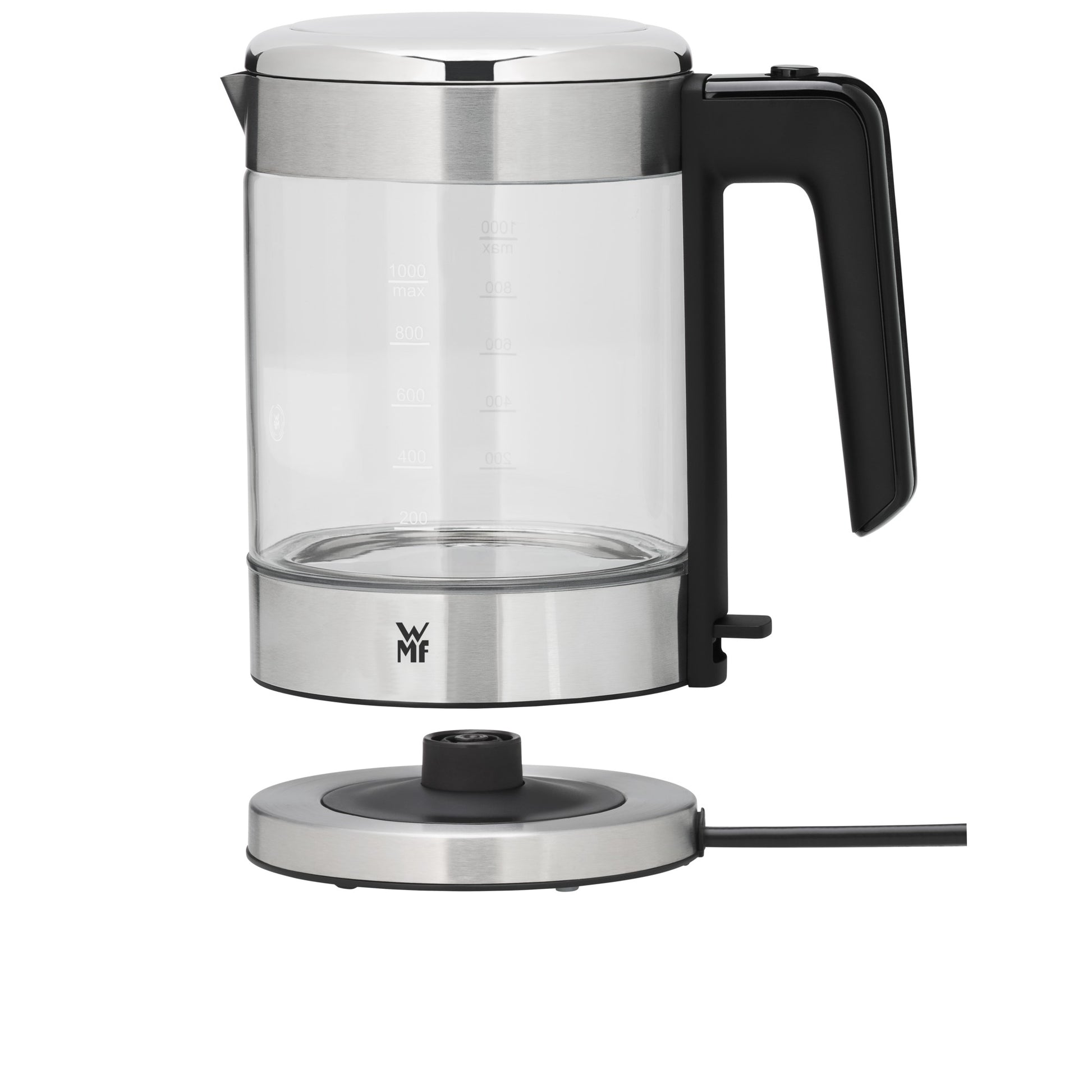 WMF KITCHENminis 0413190011 – Wasserkocher 1,0 l, 1900 W, Glas, Transparent