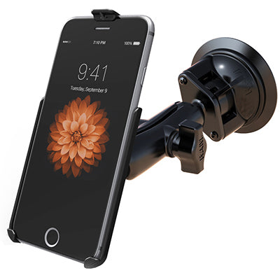 RAM Mounts Auto-Halterung, Saugnapf – für iPhone 6 Plus, iPhone 7 Plus, iPhone Xs Max – Schwarz, Aluminium