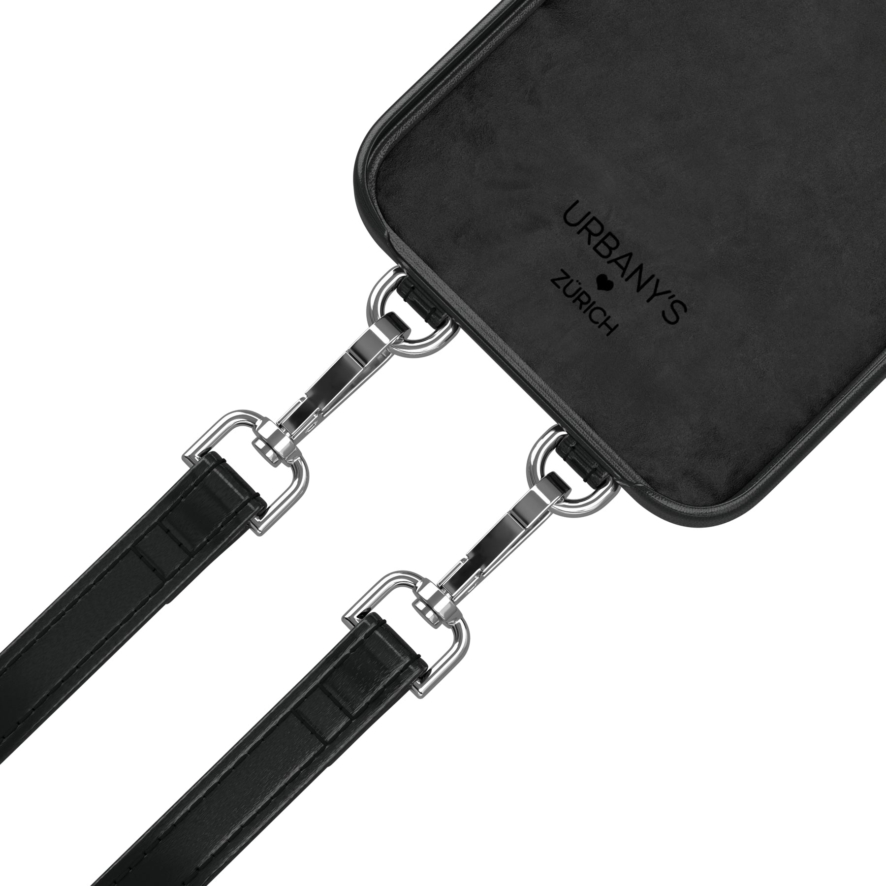 Urbany's Necklace-Hülle Night Owl – für Apple iPhone 15 Pro Max – schwarz – Kunstleder – mit Kartenfach