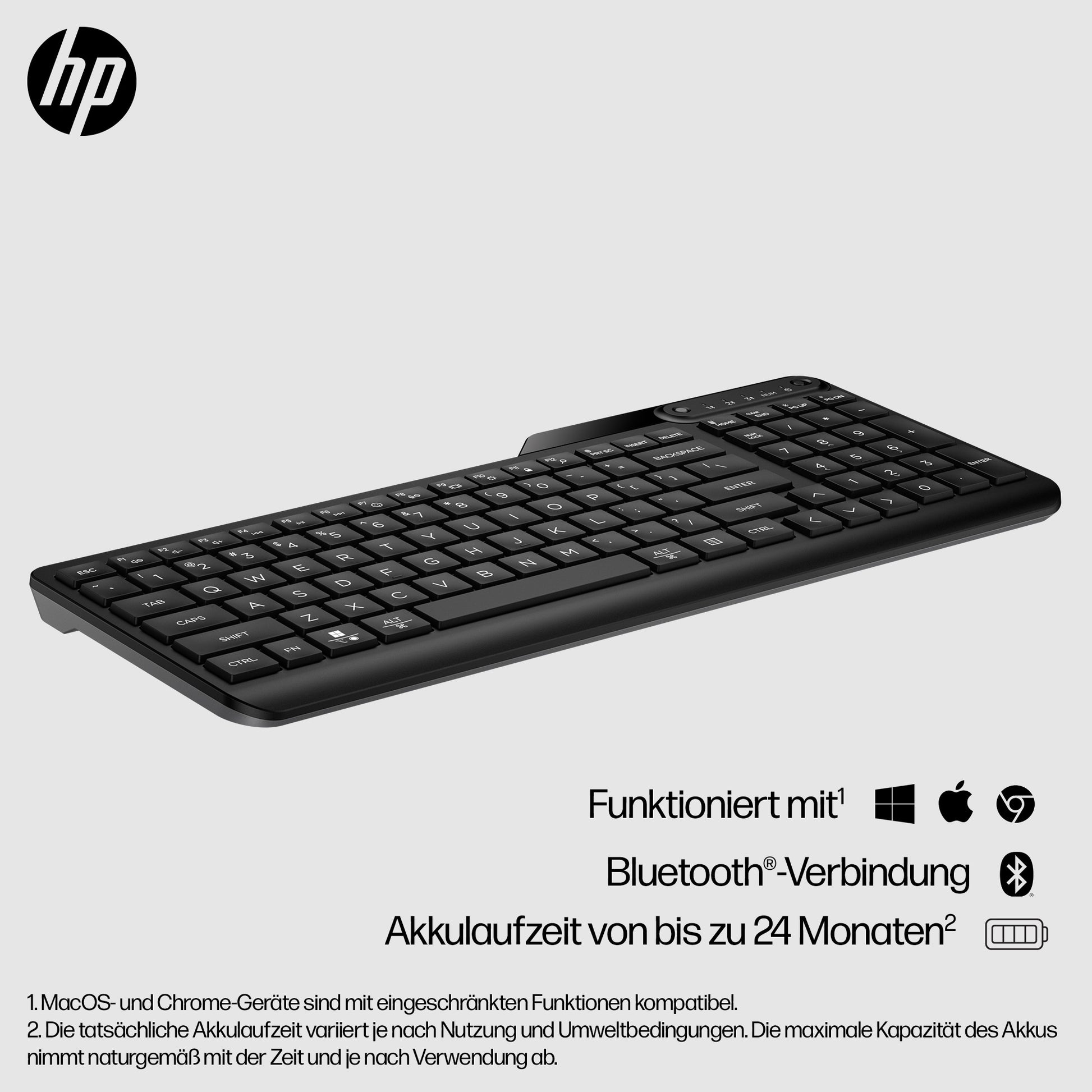 HP 460 Multi-Device – Tastatur – Bluetooth 5.3 – Schwarz