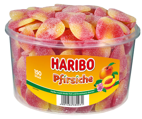 Haribo Fruchtgummi – Pfirsiche – 150 Stück, 1,35 kg