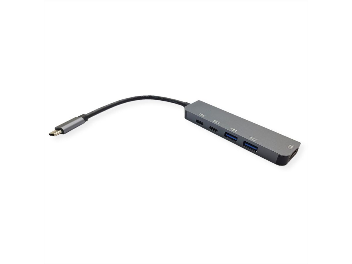 VALUE Dockingstation – USB-C, 1× HDMI, 2× USB-A, 1× USB-C (PD), für Mac/Windows