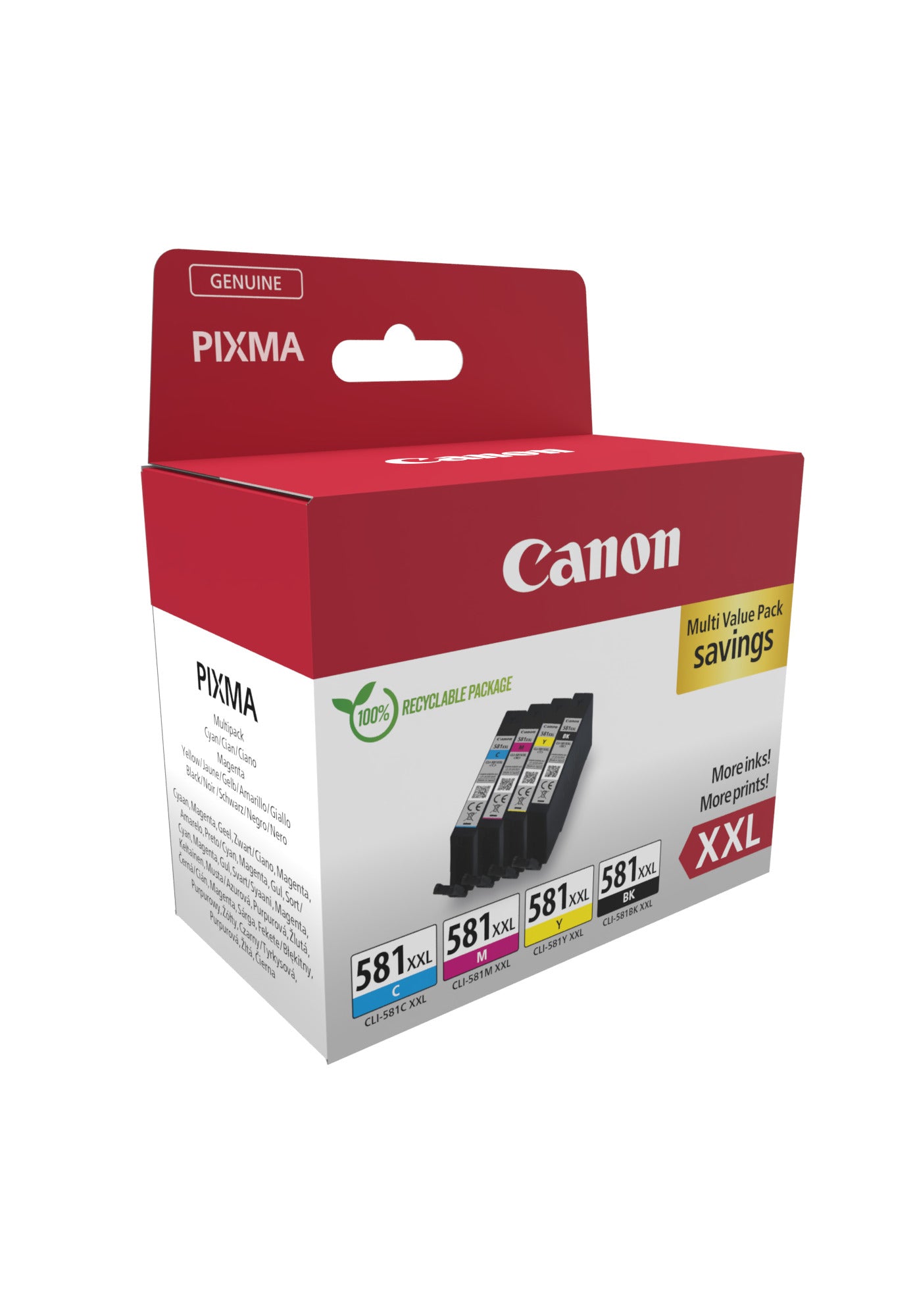 Canon Tintenpatronen-Multipack CLI-581XXL, CMYK, 4er-Pack – für Canon Drucker