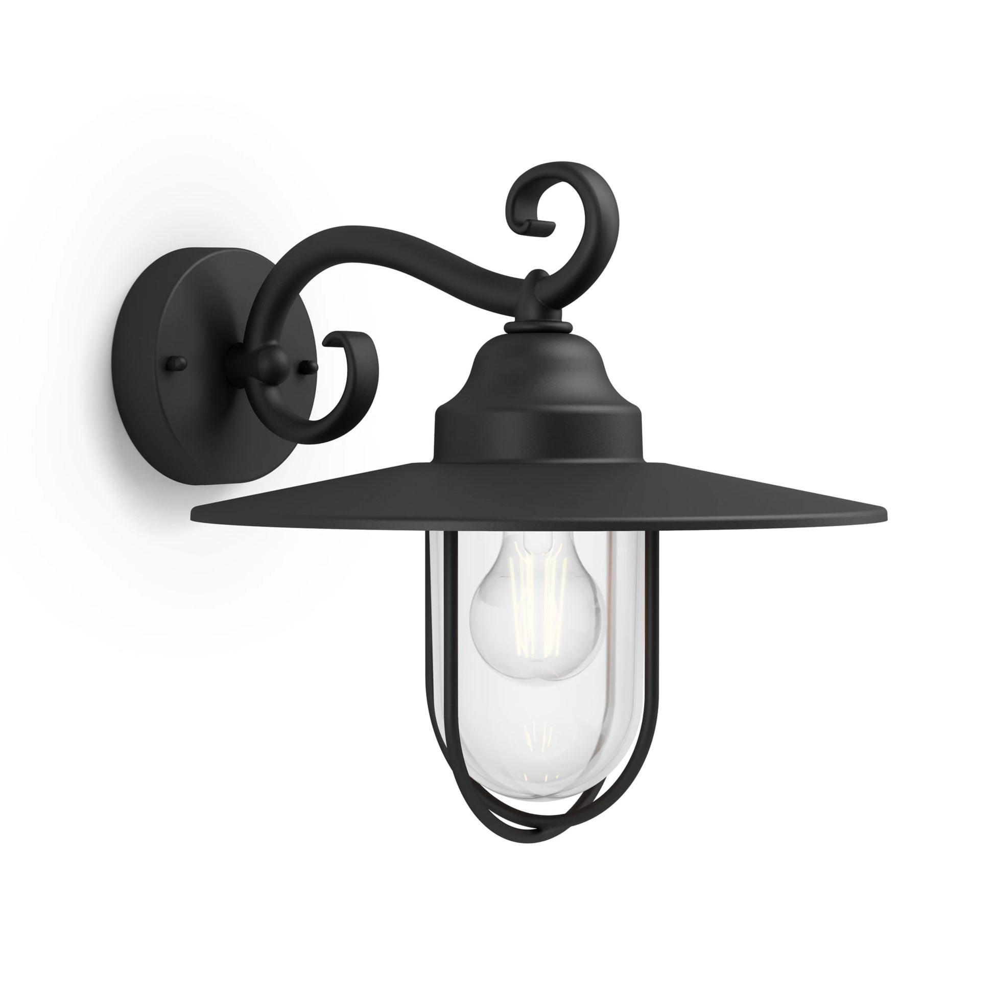 Philips by Signify Philips Aussenwandleuchte – 10×11 cm – 60 W – IP44 – Netzbetrieb, dimmbar – Schwarz, Aluminium