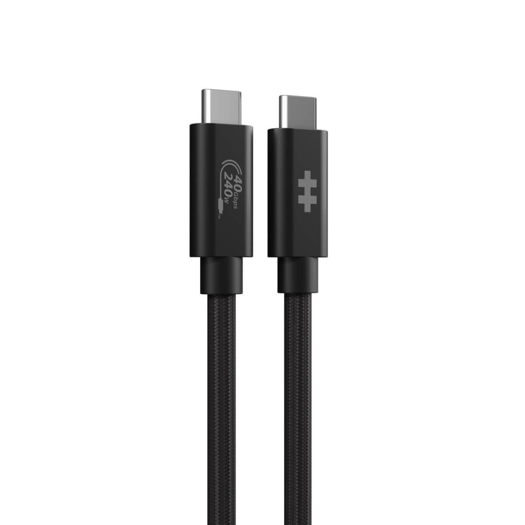 HYPER USB-C auf USB-C Kabel – USB4 40 Gbit/s – 1,2 m – PD 240 W – Geflochten – Schwarz