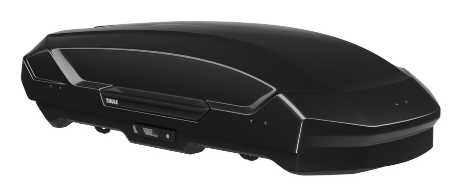 Thule Dachbox Motion 3 M – 400 l, Traglast 75 kg – für 4 Skier oder 3 Snowboards – Schwarz glänzend