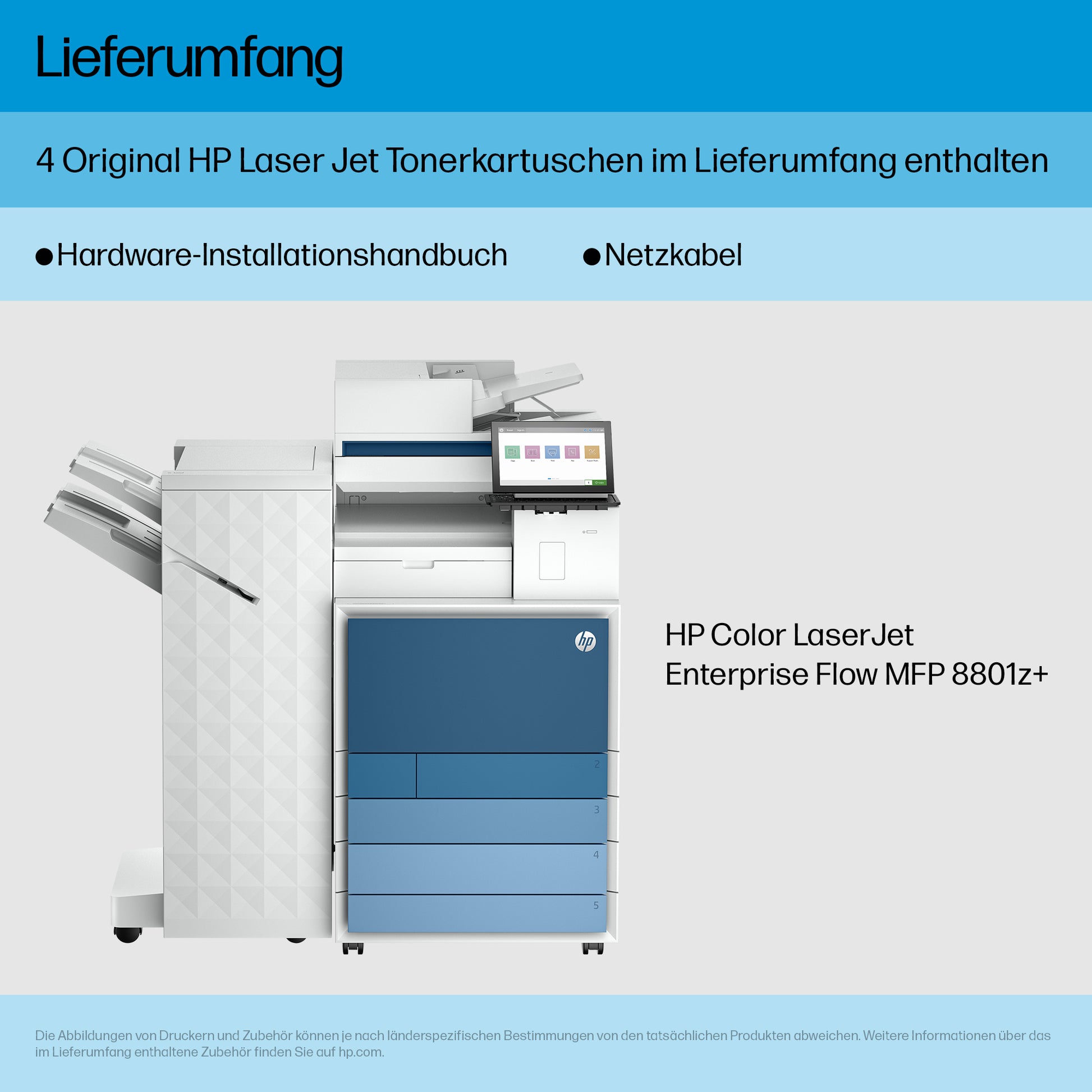HP Color LaserJet Enterprise Flow MFP8801z+ – Farbiger Laser-MFP – 60 ppm S/W