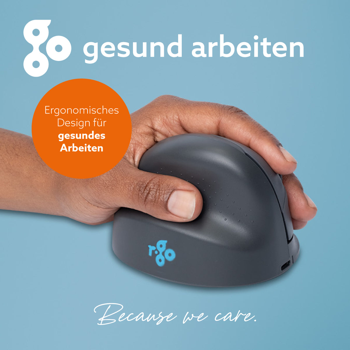 R-Go Tools HE Basic M – Vertikale Maus – Kabellos (Bluetooth), Linkshändig, Grau