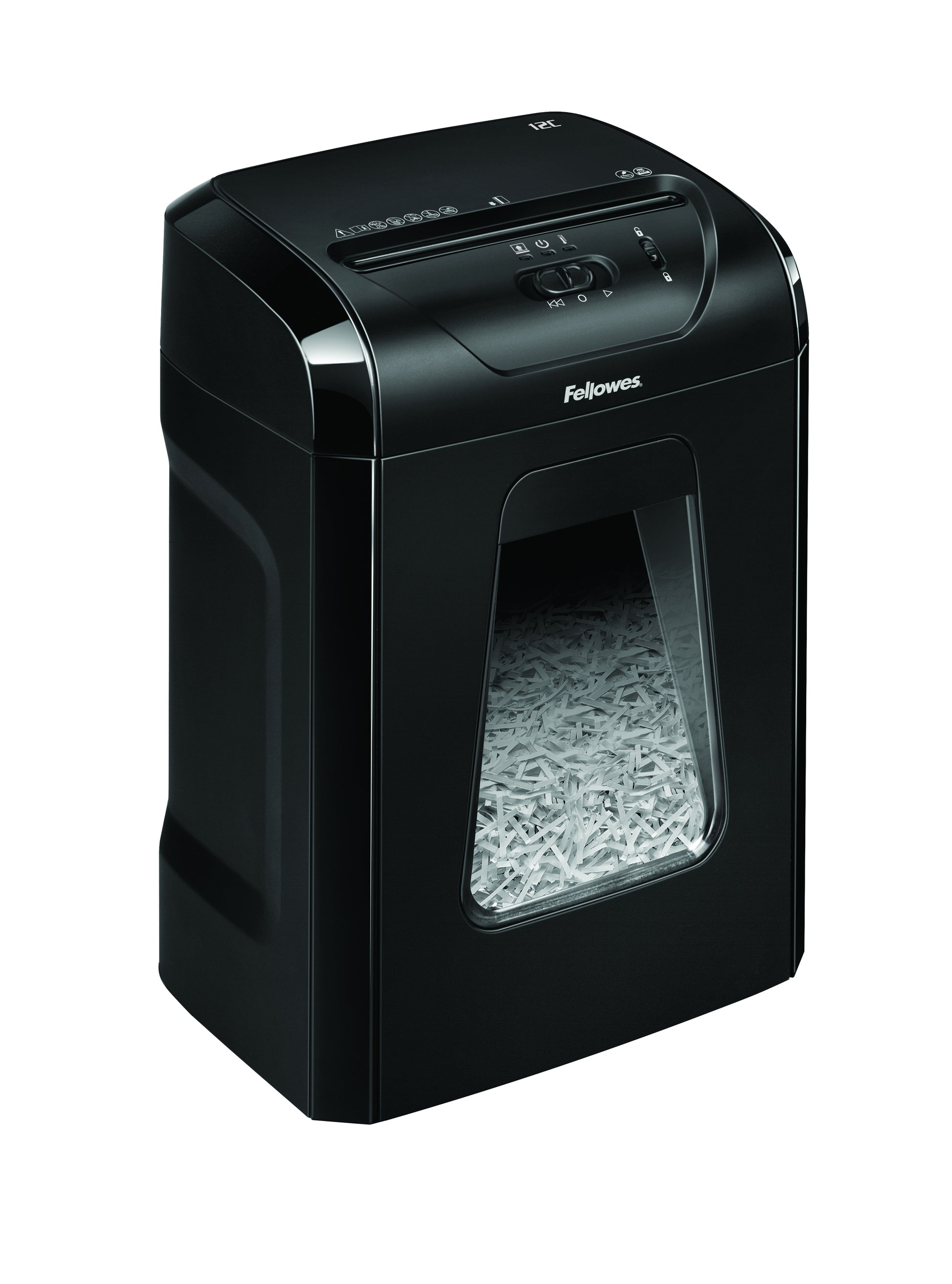 Fellowes Powershred 12C – Aktenvernichter, DIN P-4, Partikelschnitt 4 × 40 mm, 12 Blatt, 19 l