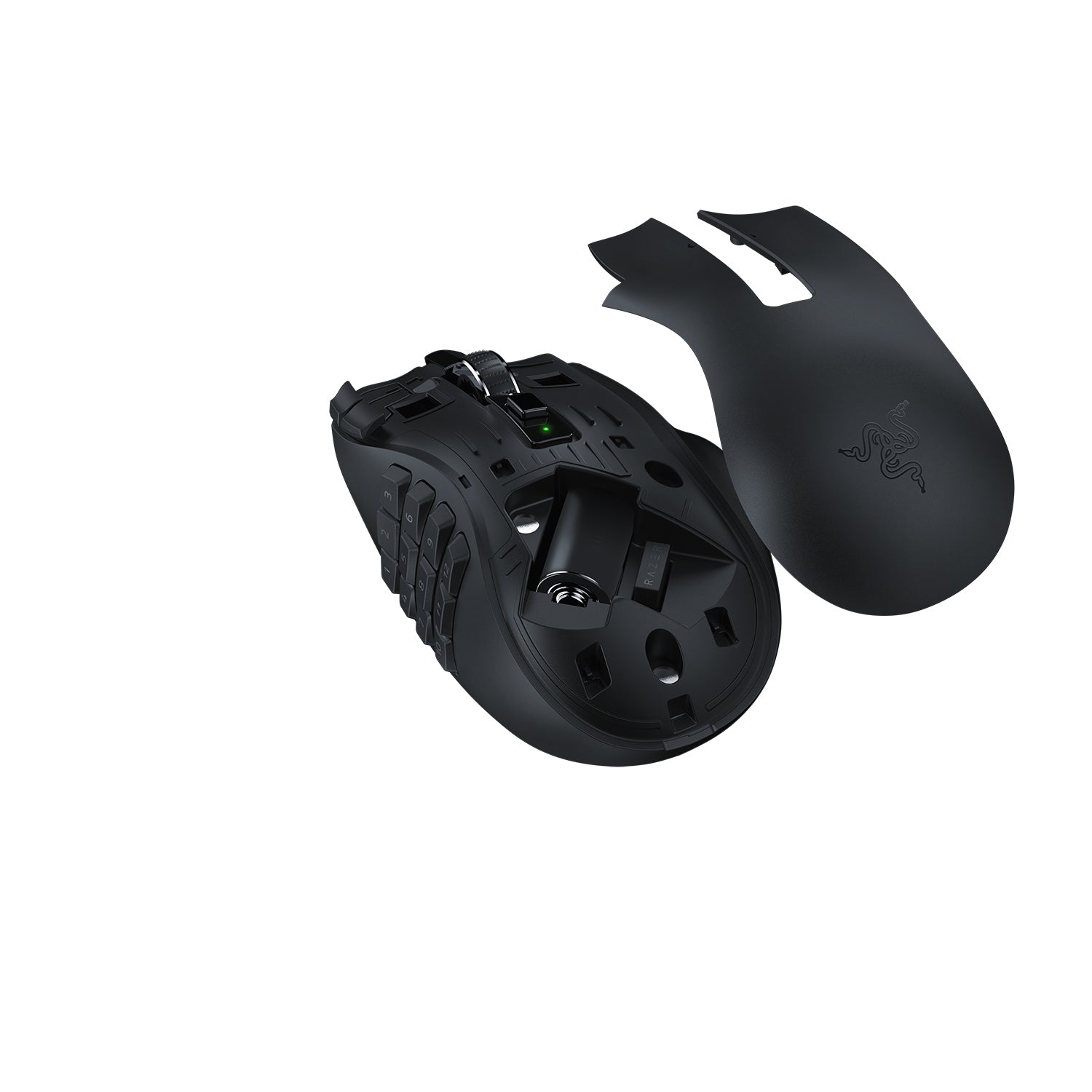 Razer Naga V2 HyperSpeed – Gaming-Maus – Kabellos (Bluetooth/2,4 GHz), 30000 DPI, Rechts, Schwarz