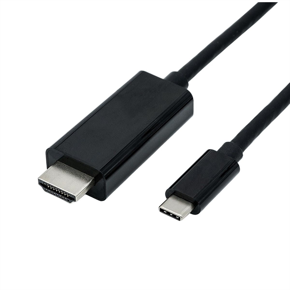 ROLINE USB-C zu HDMI Kabel – 4K (3840 × 2160) @ 60 Hz, 3 m, für Geräte mit USB-C (DP Alt Mode)