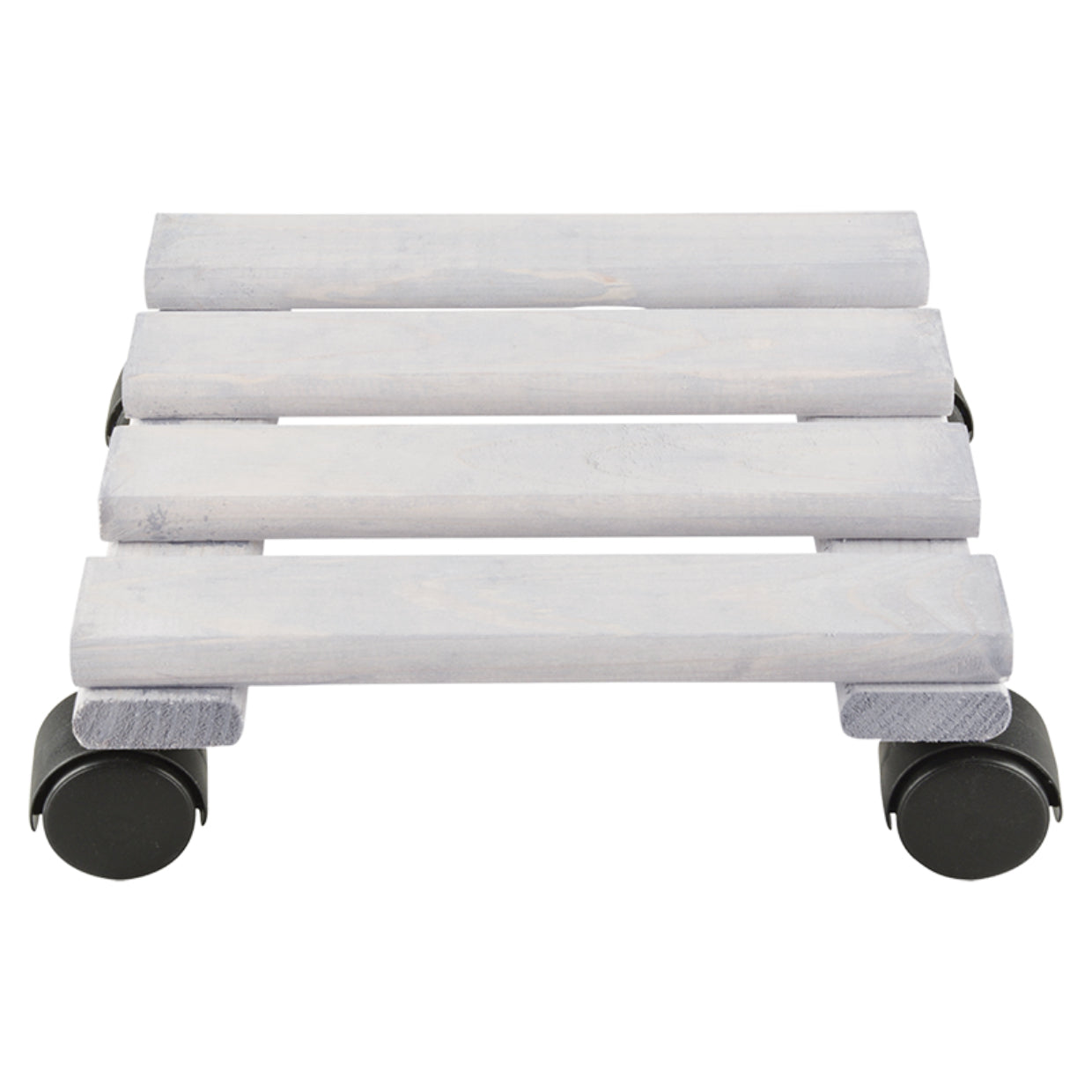 Esschert Design Pflanzentrolley – Kiefernholz/Polyamid – Hellgrau/Schwarz – 4 Rollen – 241 × 76 × 241 mm