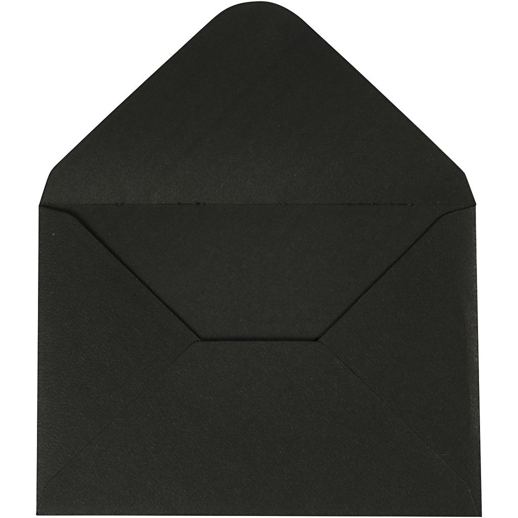 Creativ Company Couvert C6, ohne Fenster, schwarz, 110 g/m² – 10 Stk.