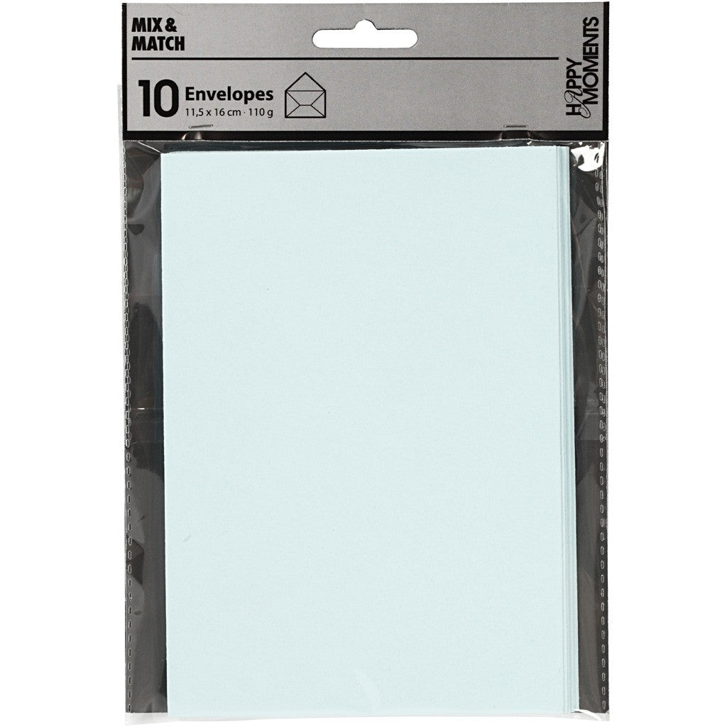Creativ Company Couvert C6, ohne Fenster, hellblau, 110 g/m² – 10 Stk.