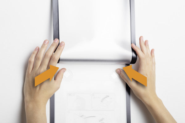 Durable DURAFRAME Wallpaper – Info-Rahmen – A3 – Schwarz – Hoch-/Querformat – Selbstklebend, Magnetisch